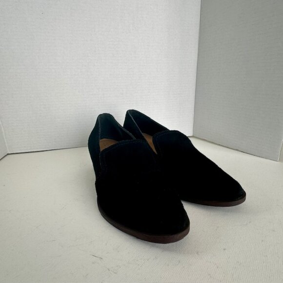 Crown Vintage Samali Loafer Black Leather Suede Women's Shoes Size 8 Medium - Picture 2 of 7